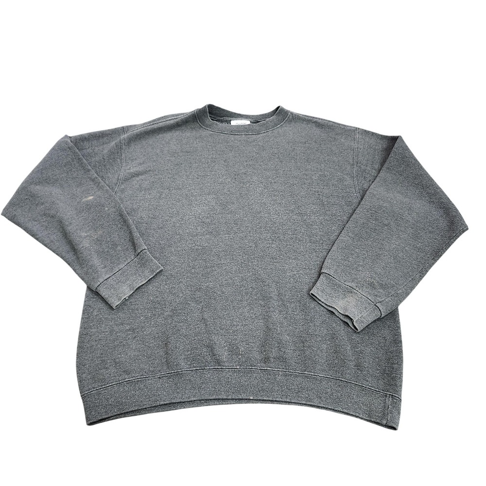 Pluma Sweatshirt Mens Large Gray Heavyweight Fleece Solid Crewneck Pullover